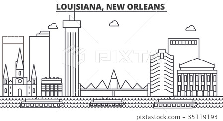 Louisiana, New Orleans architecture line skyline Louisiana, New Orleans architecture line skyline 35119193
