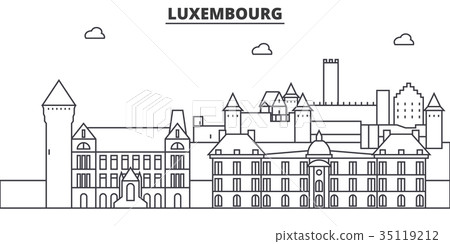 Luxembourg architecture line skyline illustration 35119212