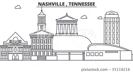 Nashville , Tennessee architecture line skyline 35119218