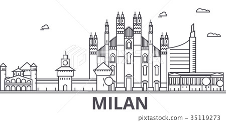 Milan architecture line skyline illustration Milan architecture line skyline illustration 35119273