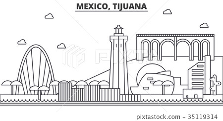 Mexico, Tijuana architecture line skyline 35119314