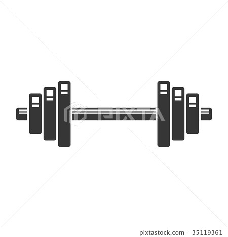 Dumbbell Icon on White Background. Vector Dumbbell Icon on White Background. Vector 35119361