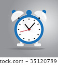 Alarm clock icon flat style on gray background 35120789