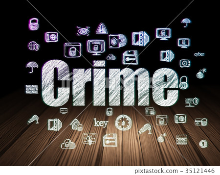 Privacy concept: Crime in grunge dark room 35121446