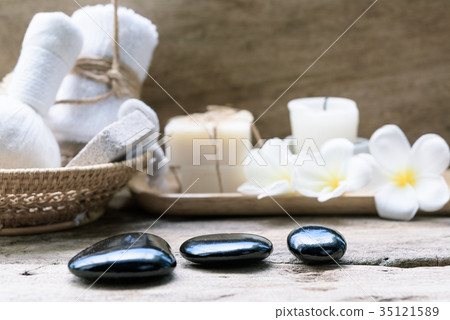 Black zen stones,beauty and skincare products 35121589
