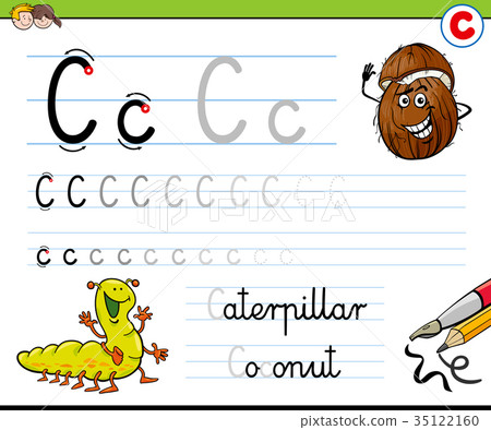 how to write letter C worksheet for kids 35122160