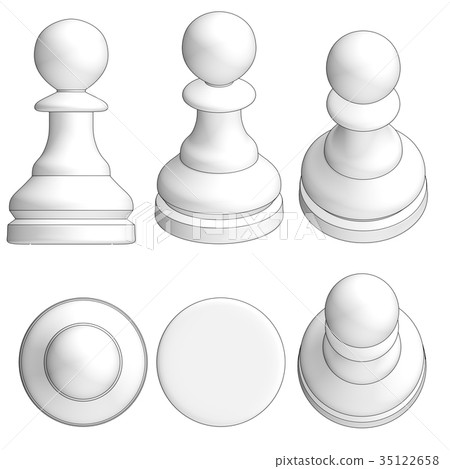 isolated chess piece 3d illustration isolated chess piece 3d illustration 35122658
