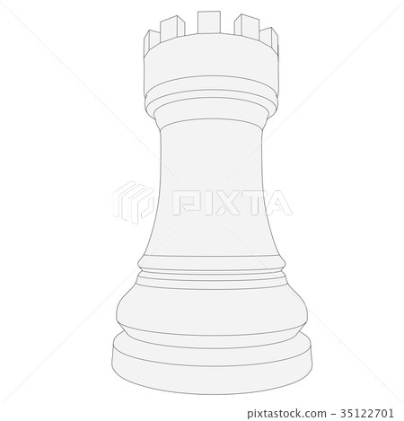 isolated chess piece 3d illustration isolated chess piece 3d illustration 35122701