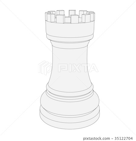 isolated chess piece 3d illustration isolated chess piece 3d illustration 35122704