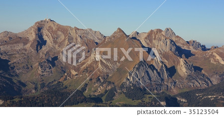 Mountains of the Alpstein range. Mountains of the Alpstein range. 35123504