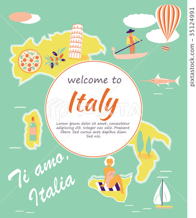Welcome to Italy image with a set of landmarks Welcome to Italy image with a set of landmarks 35124991