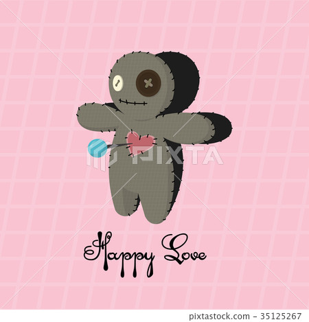 Voodoo doll. Happy love. Valentines day 35125267