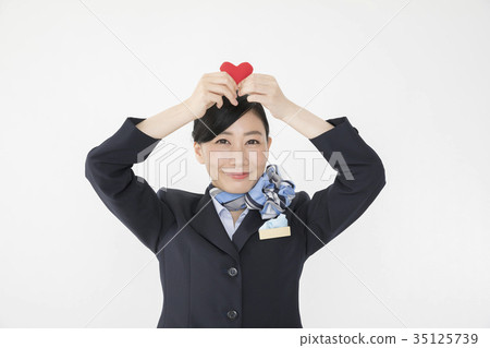 CA cabin attendant with a heart 35125739