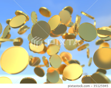 Fountain of gold coins (euro) 35125945
