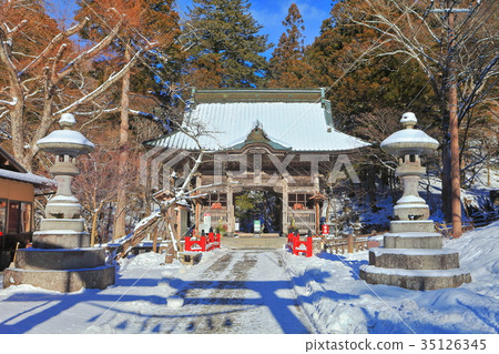 冬季榛名神社kojin門 照片素材 圖片 圖庫