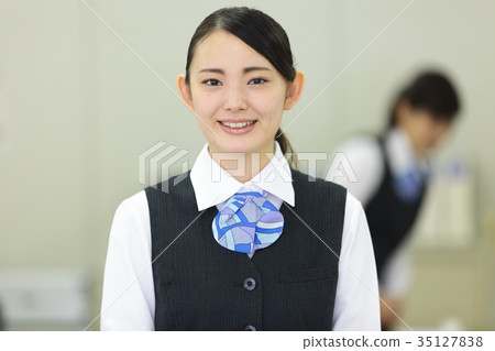 Bank window receptionist Bank window receptionist 35127838