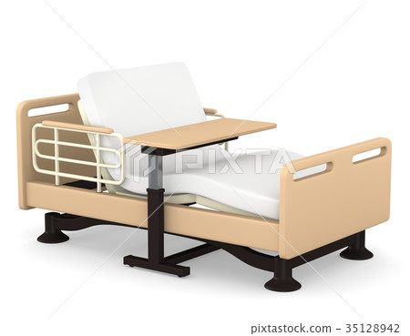Nursing bed and table reclining 3D illustration Nursing bed and table reclining 3D illustration 35128942