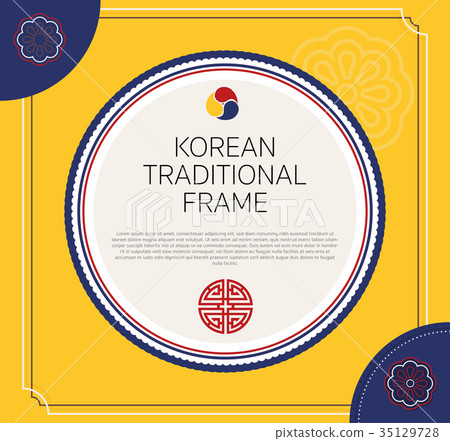 Korean traditional circle frame design. Korean traditional circle frame design. 35129728