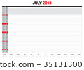 July 2018 calendar planner vector illustration 35131300