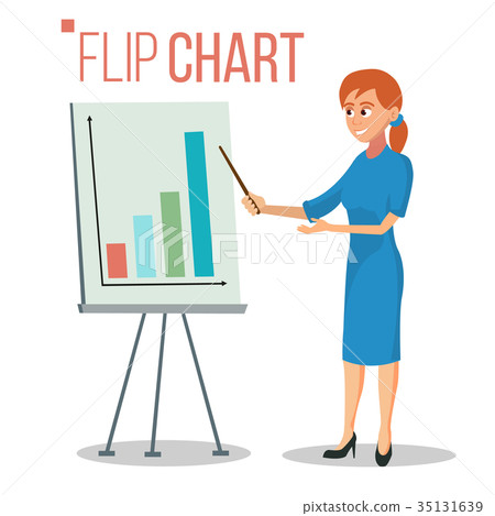 Flip Chart Presentation Concept Vector.  35131639
