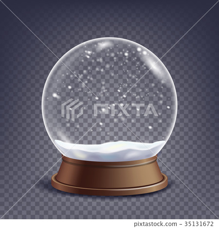 Xmas Empty Snow Globe Vector.  35131672