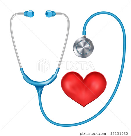 Realistic Stethoscope Isolated Vector. 35131980
