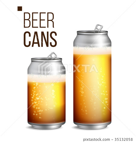 Beer Cans Vector. 500 and 330 ml Can Blank 35132058