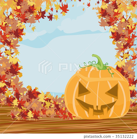 Halloween pumpkin frame 35132222