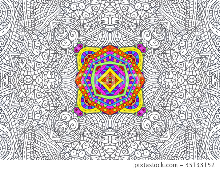 Abstract half-painted outline pattern Abstract half-painted outline pattern 35133152