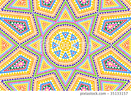 Bright abstract colorful concentric pattern 35133157