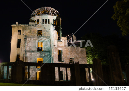 Night view of the Hiroshima Atomic Bomb Dome Night view of the Hiroshima Atomic Bomb Dome 35133627