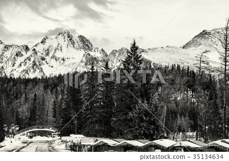 Strbske pleso area, center of winter sports Slovak 35134634
