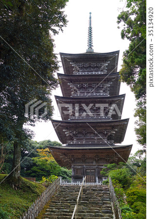 [Important Cultural Property] Five-storied pagoda at Myosenji Temple 35134920