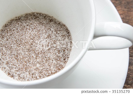 Instant coffee 3in1 coffee mix  on white cup ready 35135270