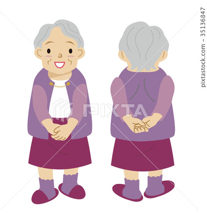 Senior grandmother front back Senior grandmother front back 35136847