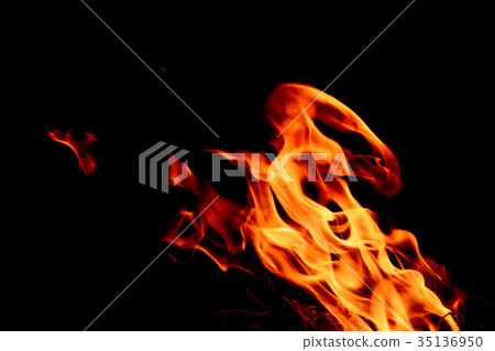 Freeze motion of Red-Yellow fire flames burning. Freeze motion of Red-Yellow fire flames burning. 35136950
