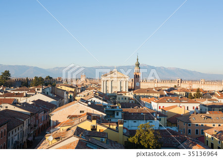 View of Cittadella, walled city in Italy 35136964