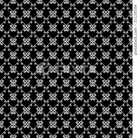 Ornamental seamless pattern. Black and white. Ornamental seamless pattern. Black and white. 35138584