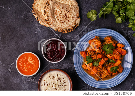 Traditional Indian curry with vegetables. 35138709
