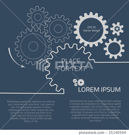 Vector illustration of gears with on the grey Vector illustration of gears with on the grey 35140504