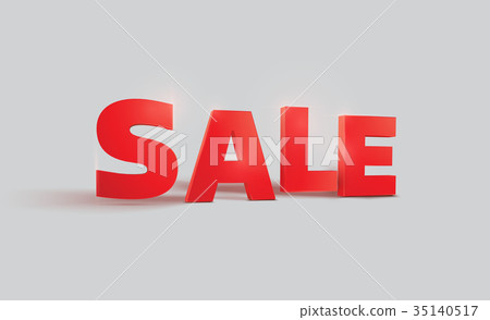 word SALE in red glossy color - Stock Illustration [35140517] - PIXTA