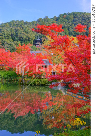 Eikando Temple pond in Early autumn Eikando Temple pond in Early autumn 35140787