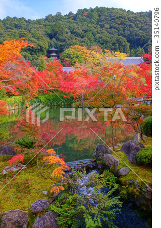 Eikando Temple pond in Early autumn  35140796