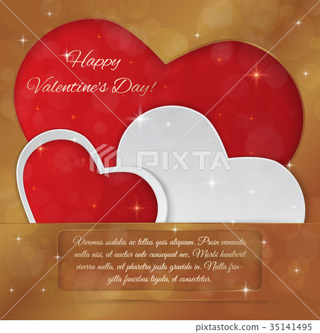 Bright Valentine`s day vector  background.  35141495