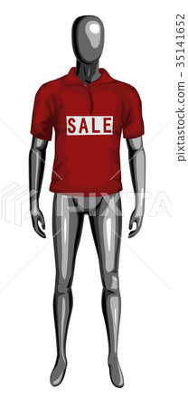 Man 3d monochrome dummy in red sale t-shirt 35141652