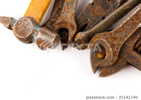 Old rusty tools isolated Old rusty tools isolated 35142140