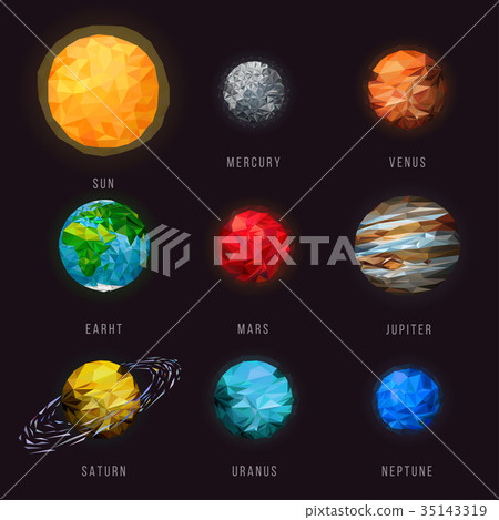 Vector planets of the solar system. Futuristic of 35143319