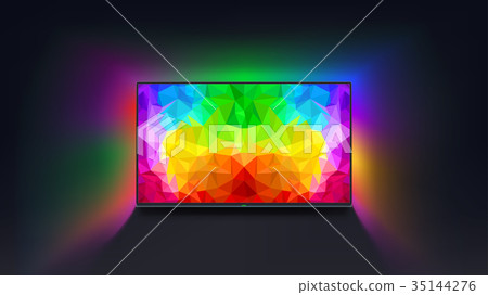 colorful screen tv on