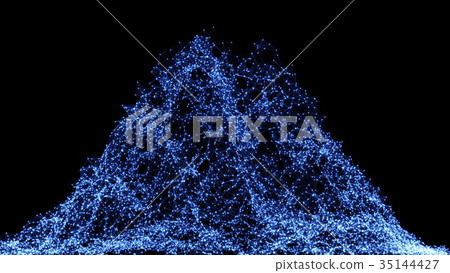 Wireframe mountain. Digital landscape 35144427