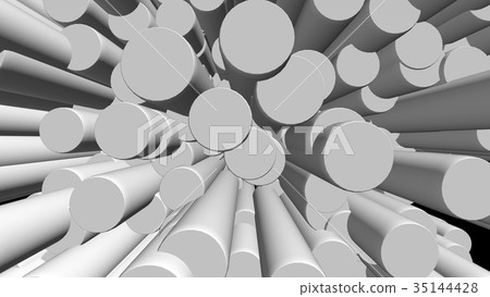 Abstract background with white cylinders on black 35144428